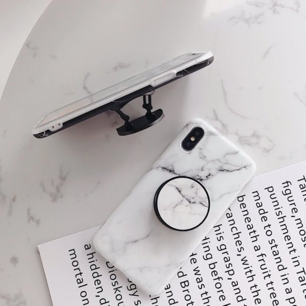 NEW iPhone 13/12/11/Pro/Max/XR/8/SE Marble W/ Holder - Picture 2 of 5